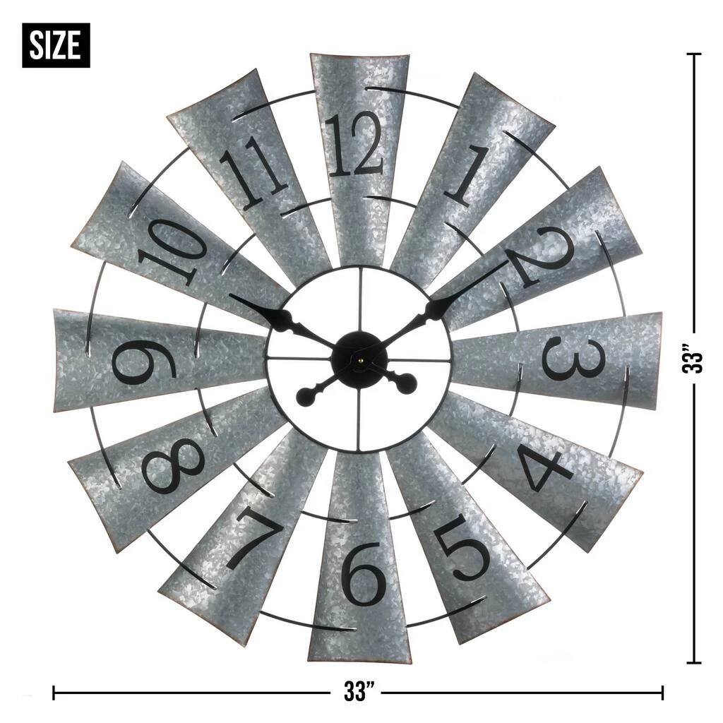 Best Pirce π Galvanized Windmill Wall Clock by Zingz & Thingz π 4 Best Pirce π Galvanized Windmill Wall Clock by Zingz & Thingz π - Image 2