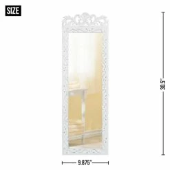 Coupon 👍 30.5" Elegant White Wall Mirror by Zingz & Thingz 👏 -Zingz and Thingz Shop D296858S 4