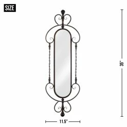 Outlet 😍 35" Scroll & Chain Oval Wall Mirror by Zingz & Thingz 🤩 -Zingz and Thingz Shop D296860S 3
