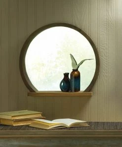 Outlet 🎉 Round Wooden Mirror with Shelf by Zingz & Thingz 👍 -Zingz and Thingz Shop D296864S 2