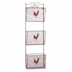 Discount ✨ 35.5" Red Rooster Triple Basket Organizer by Zingz & Thingz 🎁