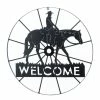 Coupon 🎁 Black Metal Cowboy Welcome Wheel Sign by Zingz & Thingz 🌟 -Zingz and Thingz Shop D296888S 1