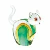 Coupon 😀 6.5" Green & Yellow Art Glass Cat Statue by Zingz & Thingz 🔥 -Zingz and Thingz Shop D296899S 1