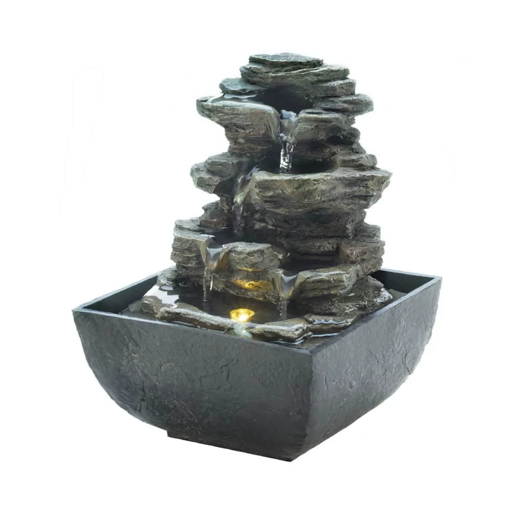 Outlet ⌛ 7" Tiered Rock Formation LED Tabletop Fountain by Zingz & Thingz ✨ 3 Outlet ⌛ 7" Tiered Rock Formation LED Tabletop Fountain by Zingz & Thingz ✨
