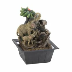 Best Pirce 🌟 10" Elephant Family LED Tabletop Fountain by Zingz & Thingz 🔔
