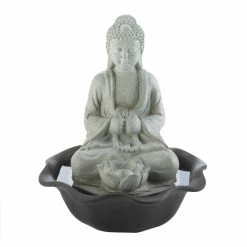 Wholesale 🧨 11" Buddha on Lotus LED Tabletop Fountain by Zingz & Thingz 😍