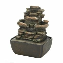 Wholesale 👏 10.5" Tiered Rock Formation LED Tabletop Fountain by Zingz & Thingz ✔️