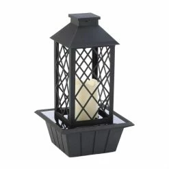New 🎉 13.5" Black Lantern LED Tabletop Fountain by Zingz & Thingz 🎉