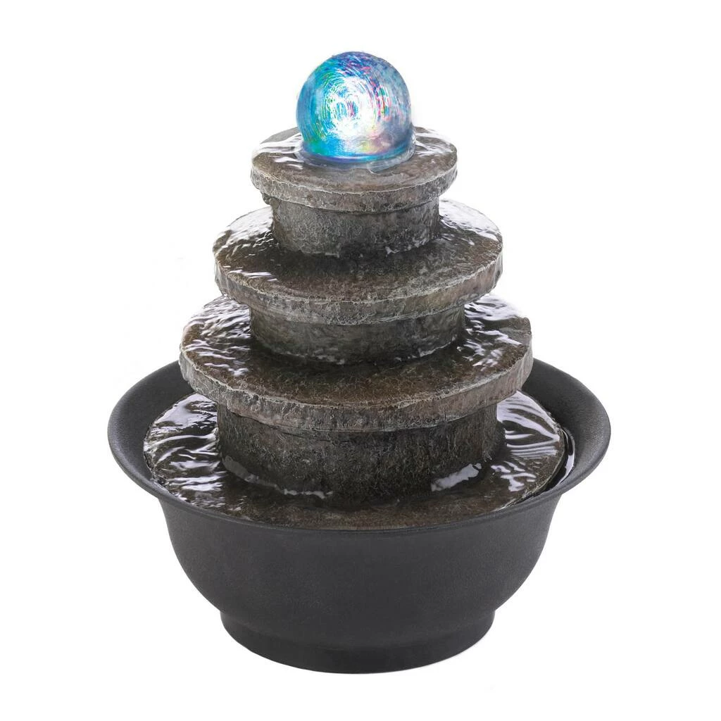 Buy ✨ 9.5" Tiered Round LED Tabletop Fountain by Zingz & Thingz ⌛ 4 Buy ✨ 9.5" Tiered Round LED Tabletop Fountain by Zingz & Thingz ⌛ - Image 2