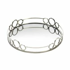 New 🧨 12" Silver Circles Mirrored Tray by Zingz & Thingz 😉