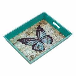 Best Pirce ⭐ 16" Blue Butterfly Serving Tray by Zingz & Thingz 😉