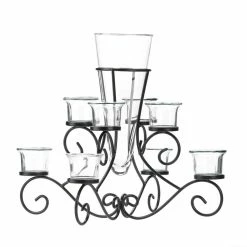 Outlet 🔥 15" Scrollwork Candle Stand with Vase by Zingz & Thingz 😉