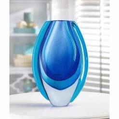 Deals 😍 8.5" Azure Blue Art Glass Vase by Zingz & Thingz 😍 -Zingz and Thingz Shop D296969S 4