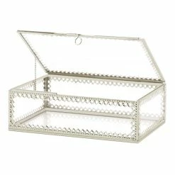 Best reviews of 🔔 3" Silver Trim Glass Box by Zingz & Thingz ⭐ -Zingz and Thingz Shop D296972S 3