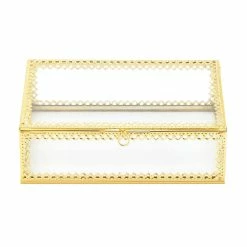 New 👍 3" Gold Motif Jewelry Box by Zingz & Thingz ⭐