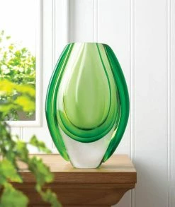 Outlet 🤩 8.5" Emerald Art Glass Vase by Zingz & Thingz 😉 -Zingz and Thingz Shop D296982S 2