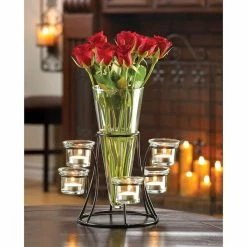 Cheapest 🔥 11" Circular Candle Stand with Vase by Zingz & Thingz 😉 -Zingz and Thingz Shop D296983S 3