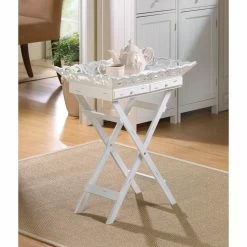Buy ❤️ 27" White Elegant Tray Stand by Zingz & Thingz 💯 -Zingz and Thingz Shop D296984S 3