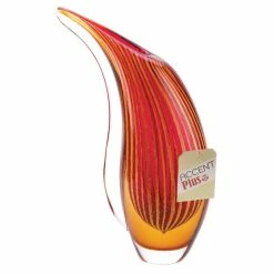 New 🔥 12" Crimson Sunset Art Glass Vase by Zingz & Thingz 👏 -Zingz and Thingz Shop D297012S 4