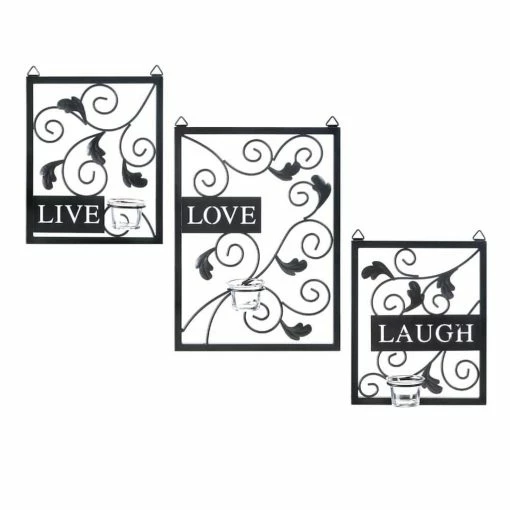 Best Pirce 🎁 Live Love Laugh Candleholder Wall Décor by Zingz & Thingz 😉 -Zingz and Thingz Shop D297030S 1