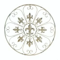 Hot Sale 🔔 Cream Circular Fleur De Lis Wall Décor by Zingz & Thingz ⌛
