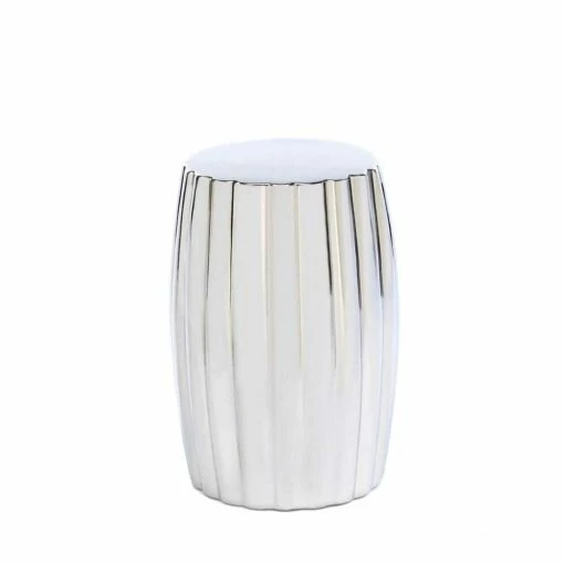New 😀 18.5" Silver Decorative Stool by Zingz & Thingz ✔️ -Zingz and Thingz Shop D297102S 1