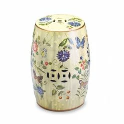 Best Sale 👍 19" Butterfly Garden Ceramic Stool by Zingz & Thingz 😍