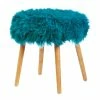Top 10 🔔 17.25" Turquoise Faux Fur Stool by Zingz & Thingz 🔥 -Zingz and Thingz Shop D297116S 1