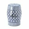 Deals 🔔 16.25" Blue & White Ceramic Decorative Stool by Zingz & Thingz 😀 -Zingz and Thingz Shop D297124S 1