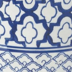 Deals 🔔 16.25" Blue & White Ceramic Decorative Stool by Zingz & Thingz 😀 -Zingz and Thingz Shop D297124S 4