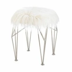 Deals 🎉 18" Fur Stool with Prism Legs by Zingz & Thingz ⭐