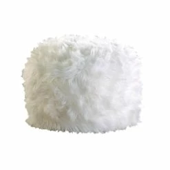 Best deal 🎉 12" Fuzzy White Ottoman Pouf by Zingz & Thingz 😍