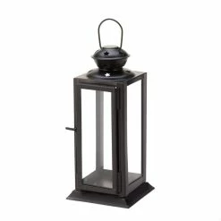Budget 👏 8" Black Metal Starlight Hanging Candle Lantern by Zingz & Thingz 🎉
