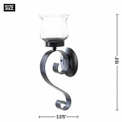 Hot Sale β€οΈ 10.5" Black Rustic Iron and Glass Scrolling Candle Holder Wall Sconce by Zingz & Thingz π 7 Hot Sale β€οΈ 10.5" Black Rustic Iron and Glass Scrolling Candle Holder Wall Sconce by Zingz & Thingz π -Zingz and Thingz Shop D297159S 4