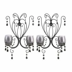 Cheapest ⭐ 15" Midnight Elegance Candle Wall Sconces, 2ct. by Zingz & Thingz 🤩