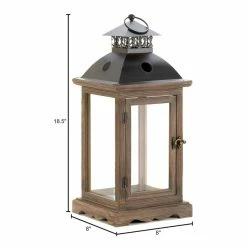Deals 😍 18.5" Rustic Wooden Hanging Monticello Candle Lantern by Zingz & Thingz 🧨 -Zingz and Thingz Shop D297164S 4