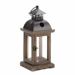 Outlet 🔔 12.25" Rustic Wooden Hanging Monticello Candle Lantern by Zingz & Thingz ⌛