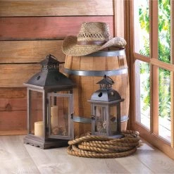 Outlet π 12.25" Rustic Wooden Hanging Monticello Candle Lantern by Zingz & Thingz β 8 Outlet π 12.25" Rustic Wooden Hanging Monticello Candle Lantern by Zingz & Thingz β -Zingz and Thingz Shop D297169S 3