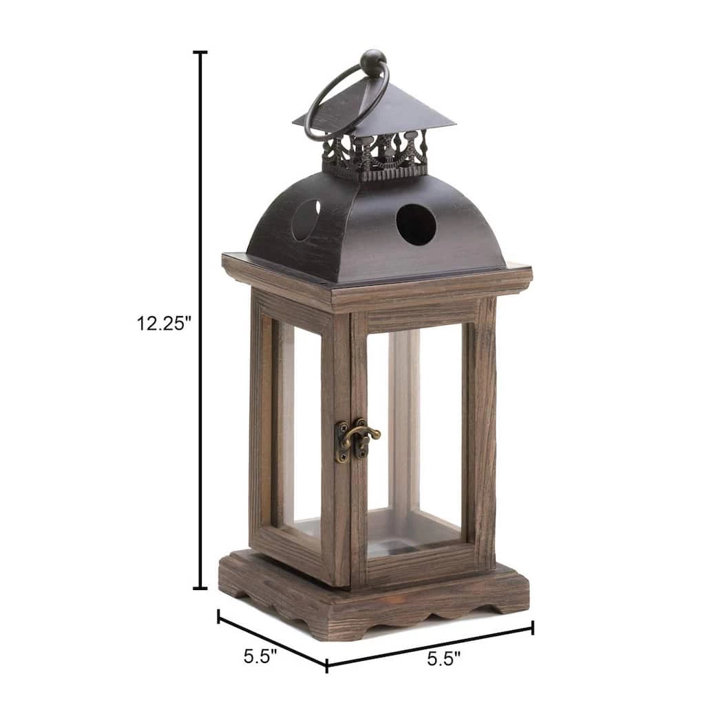 Outlet π 12.25" Rustic Wooden Hanging Monticello Candle Lantern by Zingz & Thingz β 6 Outlet π 12.25" Rustic Wooden Hanging Monticello Candle Lantern by Zingz & Thingz β - Image 4