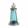 Flash Sale 👍 9.5" Silver Lighthouse with Blue Glass Candle Lantern by Zingz & Thingz 💯