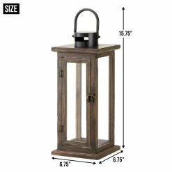 Cheapest 😍 15.75" Lodge Wooden Lantern by Zingz & Thingz 👏 -Zingz and Thingz Shop D297213S 6