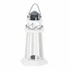 Best Pirce ✨ 12.25" White Wooden Lighthouse Hanging Candle Lantern with Chain Detailing by Zingz & Thingz ✨ -Zingz and Thingz Shop D297214S 1