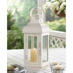 Flash Sale 🔔 12.75" Gable White Lantern by Zingz & Thingz 😍 -Zingz and Thingz Shop D297218S 3