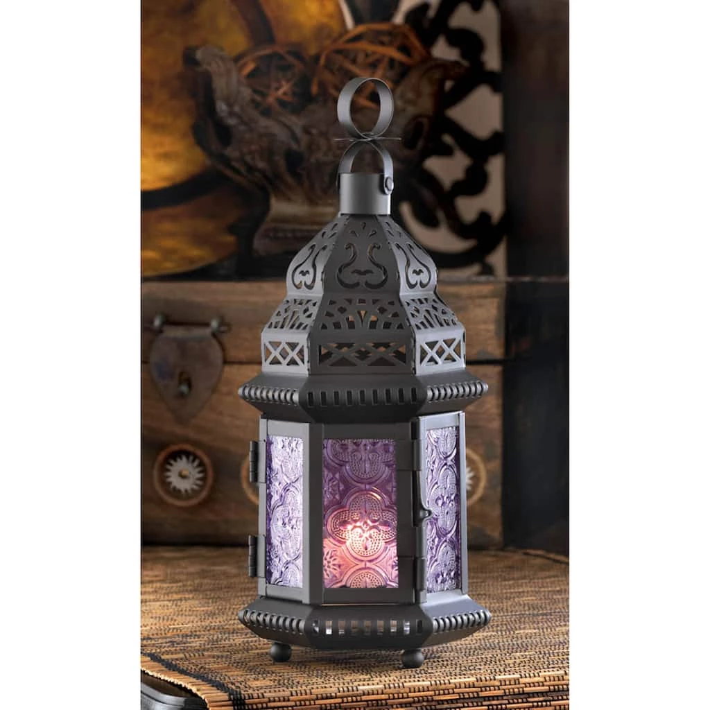 Deals π€© 11'' Etched Purple Glass Moroccan Style Hanging Lantern by Zingz & Thingz π 4 Deals π€© 11'' Etched Purple Glass Moroccan Style Hanging Lantern by Zingz & Thingz π - Image 2