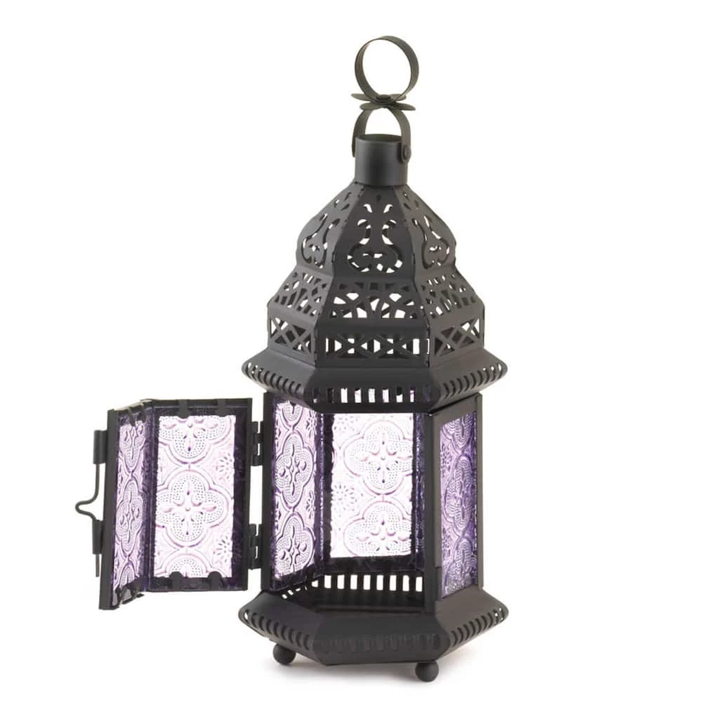 Deals π€© 11'' Etched Purple Glass Moroccan Style Hanging Lantern by Zingz & Thingz π 5 Deals π€© 11'' Etched Purple Glass Moroccan Style Hanging Lantern by Zingz & Thingz π - Image 3