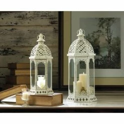 Cheap 🛒 16'' Graceful Distressed White Lantern by Zingz & Thingz 💯 -Zingz and Thingz Shop D297270S 2