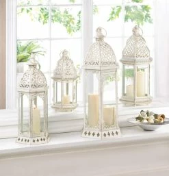 Cheap 🛒 16'' Graceful Distressed White Lantern by Zingz & Thingz 💯 -Zingz and Thingz Shop D297270S 3