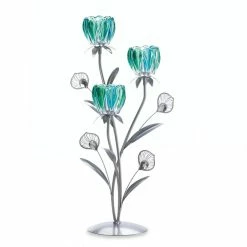 Flash Sale 🔔 18.5'' Triple Peacock Bloom Candleholder by Zingz & Thingz 🌟