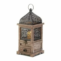 Coupon 🌟 14'' Flip-Top Wooden Lantern by Zingz & Thingz 😍 -Zingz and Thingz Shop D297318S 4