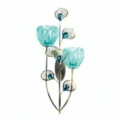 Outlet ✨ 14'' Peacock Blossom Candle Wall Sconce by Zingz & Thingz 🥰